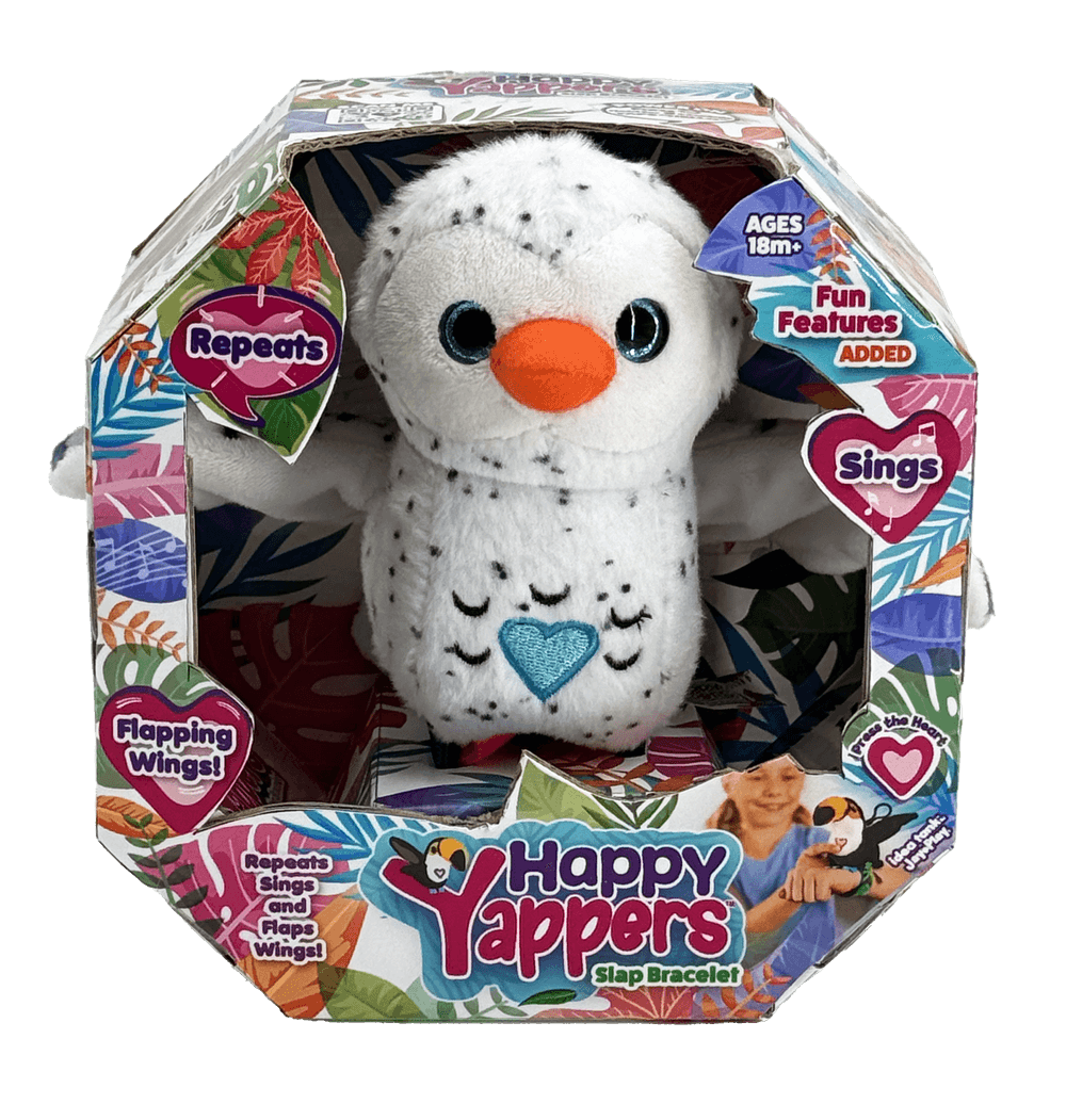 Happy Yappers - White Owl Plush Toy - White
