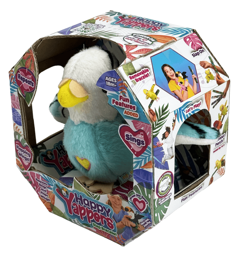 Happy Yappers - Parrott Turquoise Plush Toy - Blue