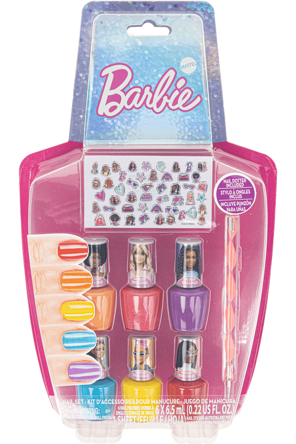 TownleyGirl Barbie Nail Polish With Accessories Set - Multicolor