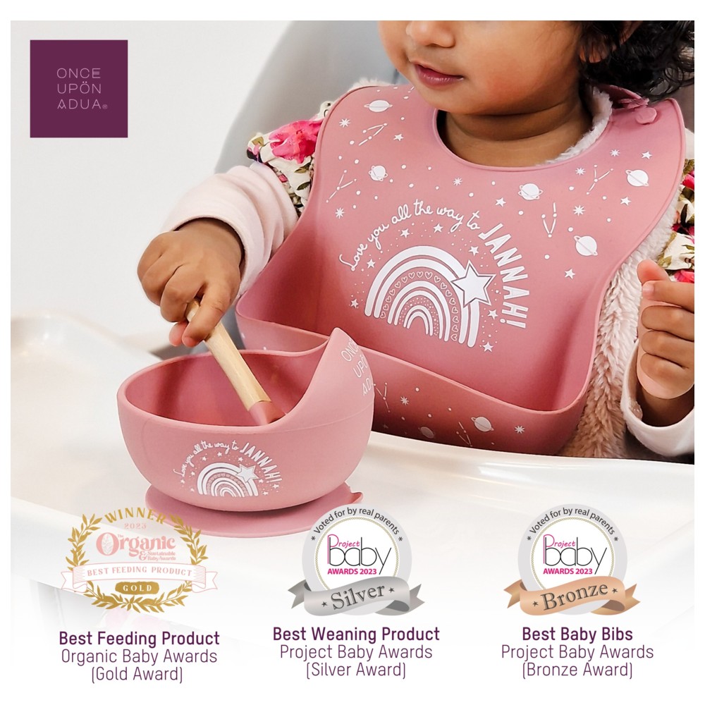 Once Upon A Dua - Lux Silicone Baby Bib - Dusty Pink