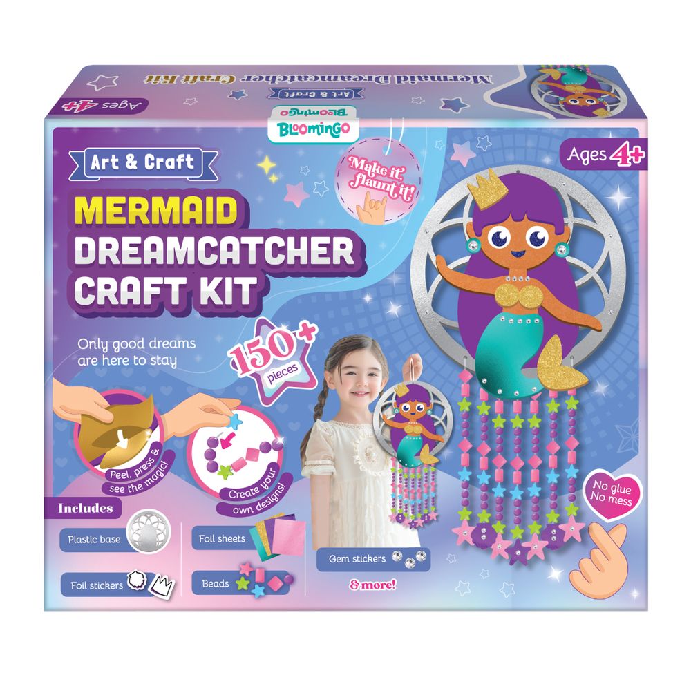 Bloomingo - Mermaid Dream Catcher Craft Kit - Multicolor - 150 Plus Pcs
