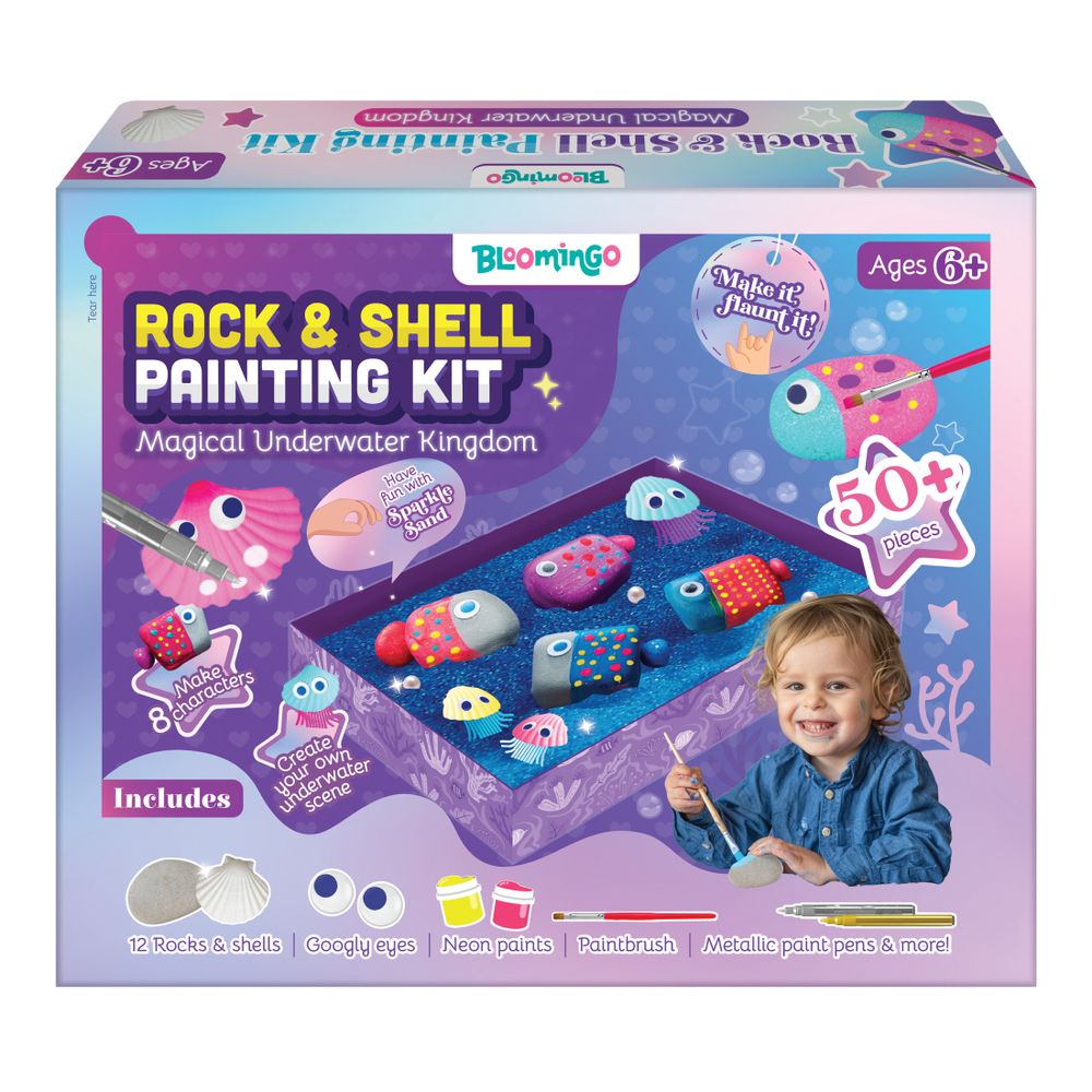 Bloomingo - Rock & Shell Painting Kit - Multicolor - 50 Plus Pcs