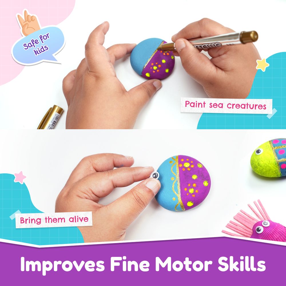 Bloomingo - Rock & Shell Painting Kit - Multicolor - 50 Plus Pcs