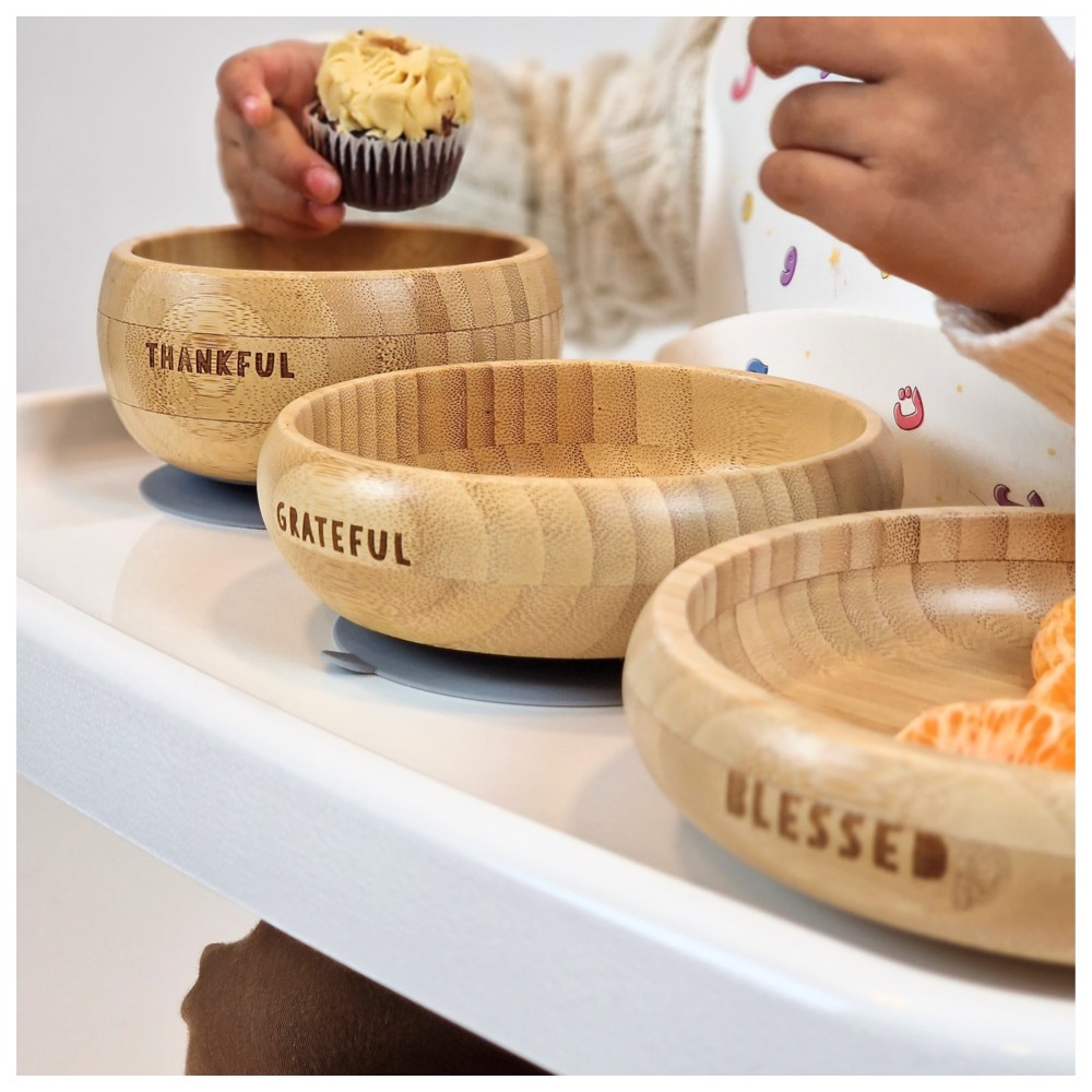 Once Upon A Dua - My First Bamboo Breakfast Set - Stone Blue - 4 Pcs