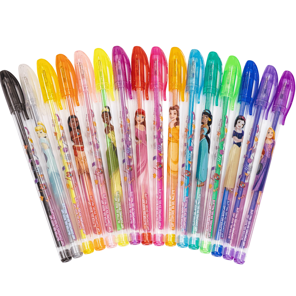 TownleyGirl - Disney Princess Glitter Gel Pen Body Art Set - Multicolor - 16 Pcs