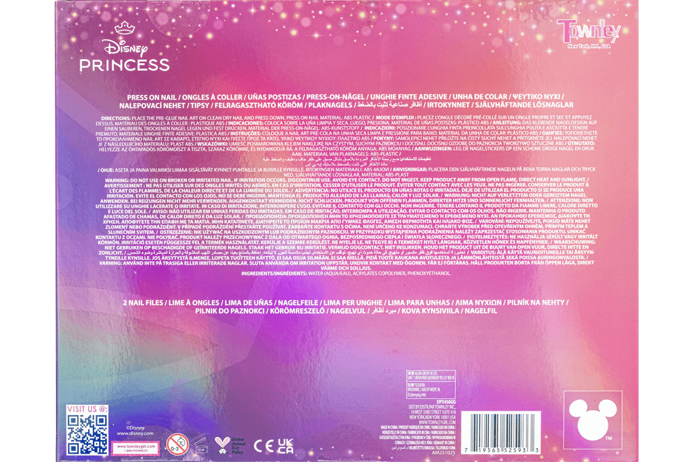 TownleyGirl - Disney Princess Press-On Nails - Multicolor - 84 Pcs