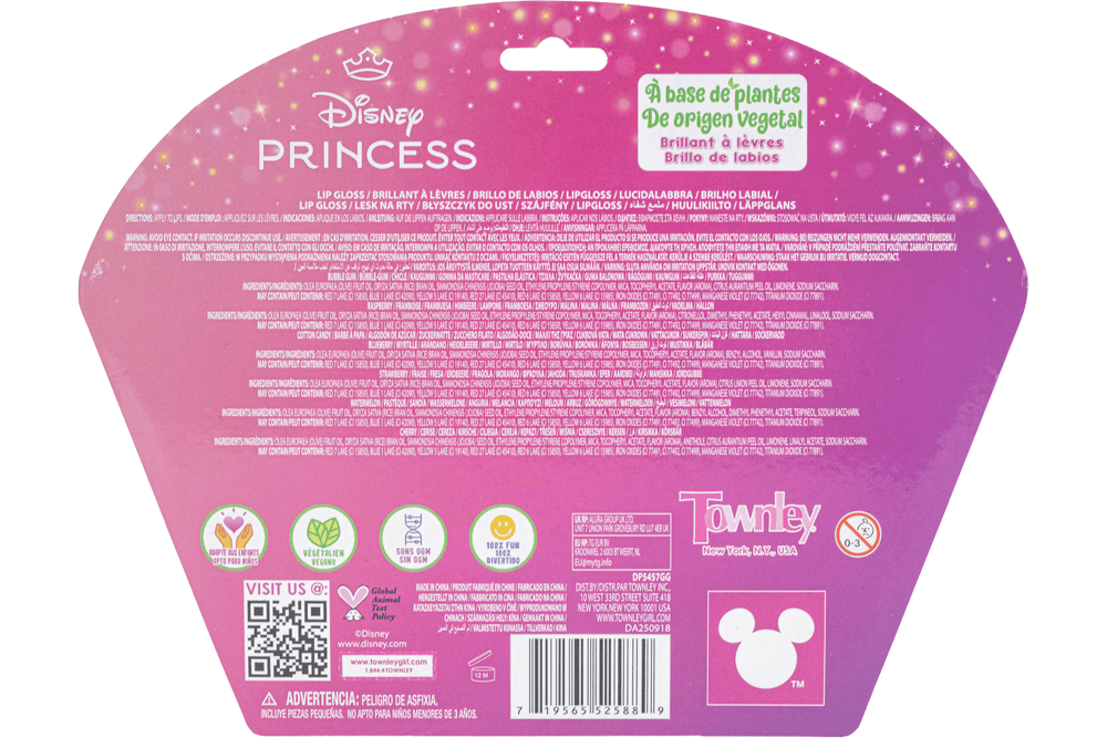 TownleyGirl - Disney Princess Flavoured Lip Gloss Set - Multicolor - Pack of 7 - 9 ml
