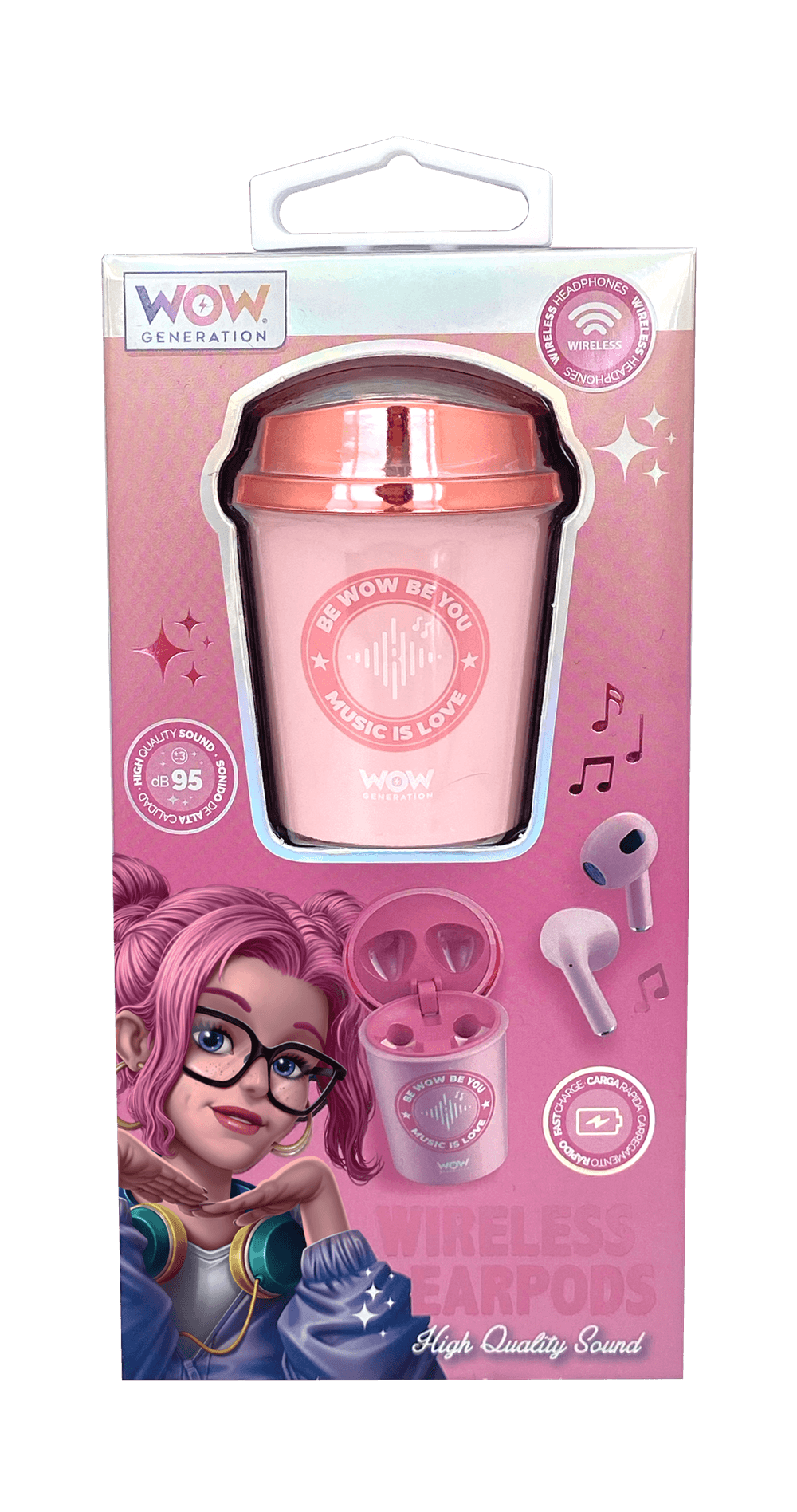 Wow Generation - Coffee Cup Shaped Wireless Earpods - Pink