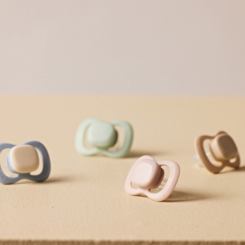 B.Box - Silicone Pacifier 0 to 6 M - Pack of 2 - Blush/Lattee