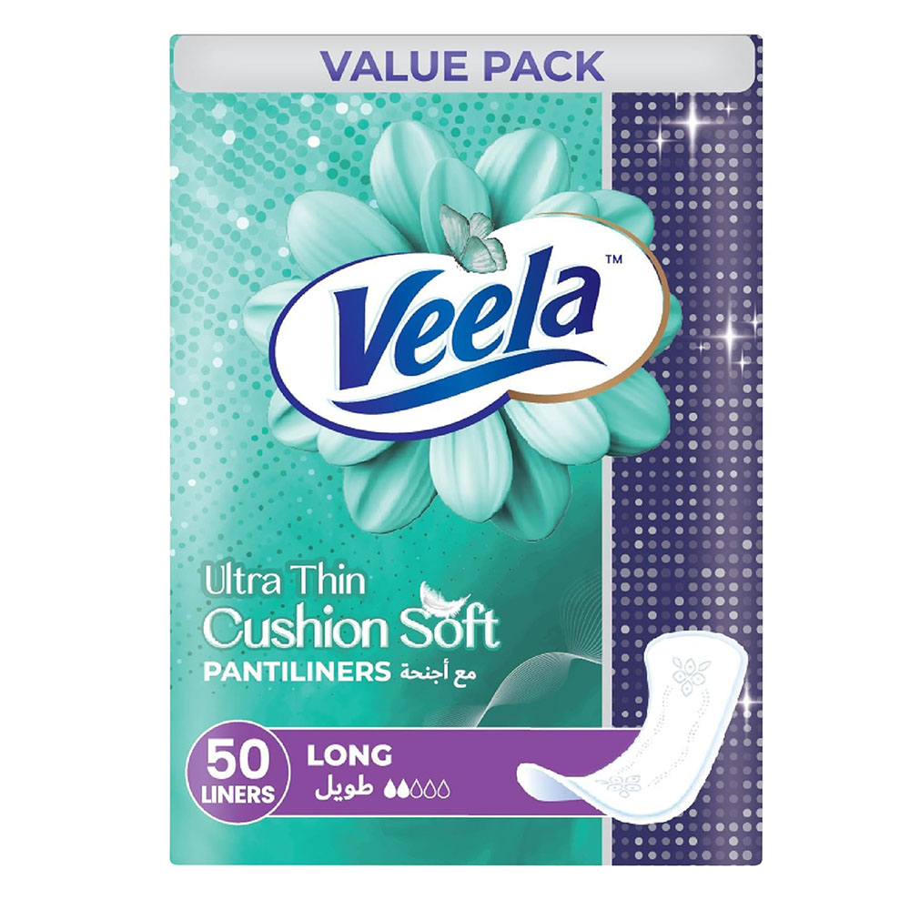 Veela Cushion Soft Ultra Thin Pantiliners - Long - 50 Liners
