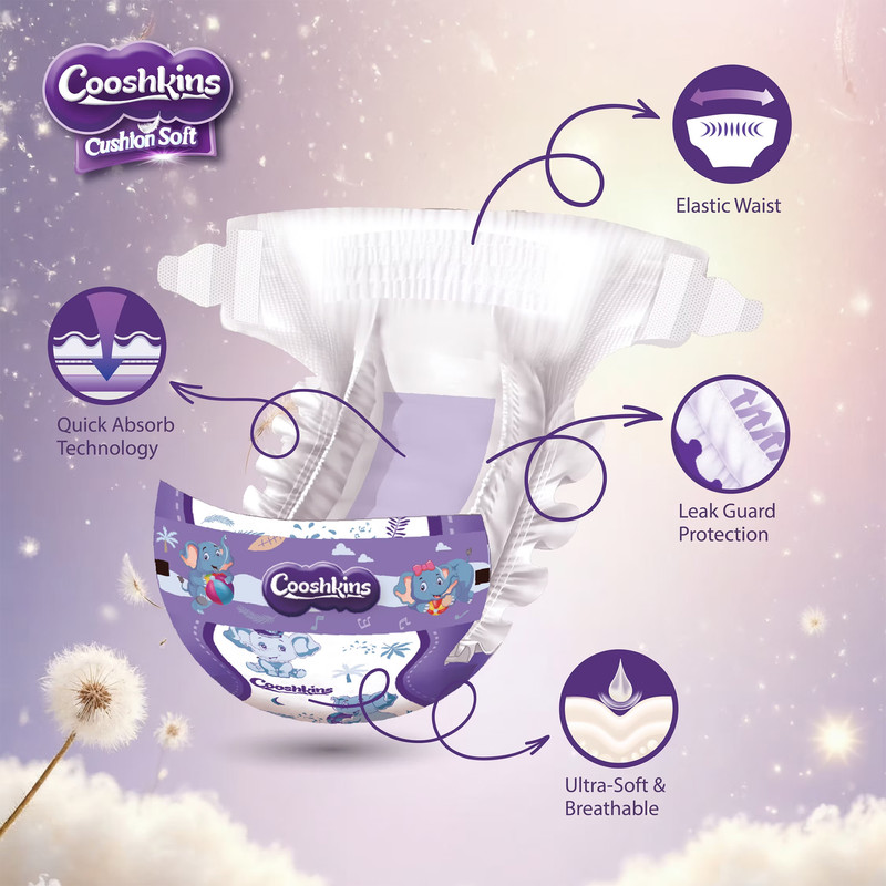 كوشكينز - حفاضات أطفال ناعمة للاستخدام مرة واحدة - مقاس 4 - 7-12 كجم - 48 قطعة