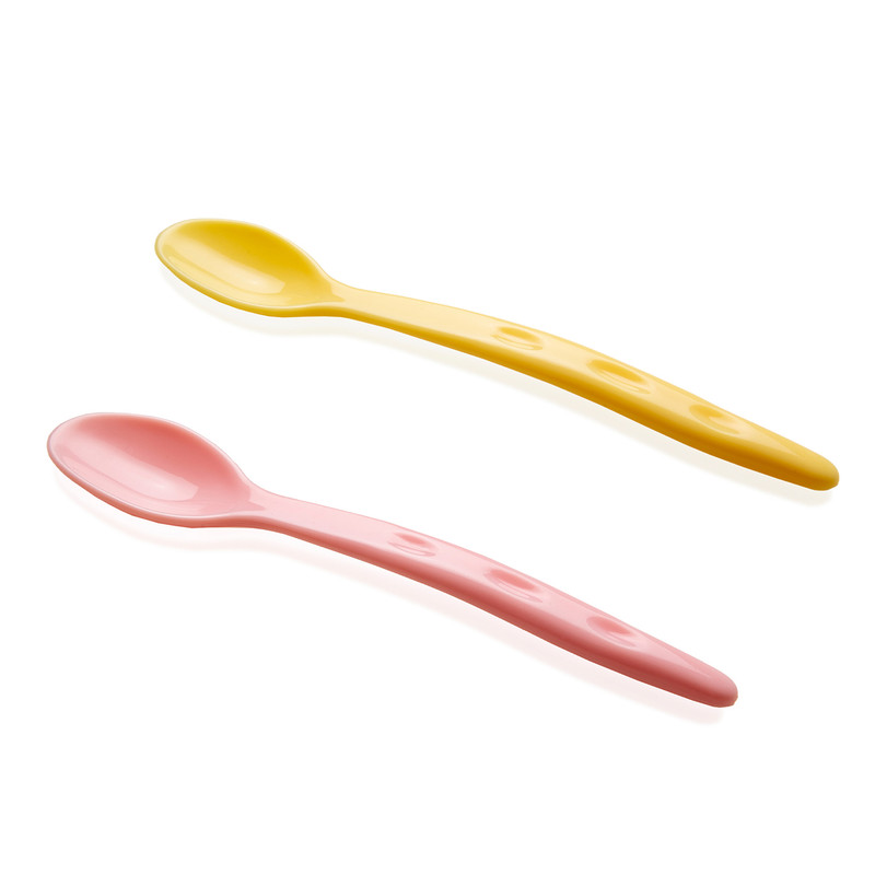 Babyjem Baby Food Spoon Set Pink/Yellow - 2 Pcs