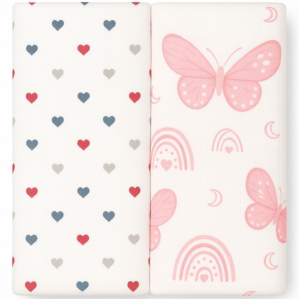 Tummy - Baby Essential Swaddle Butterfly-heart Combo Pack Of 2