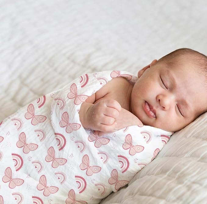 Tummy - Baby Essential Swaddle Butterfly-heart Combo Pack Of 2