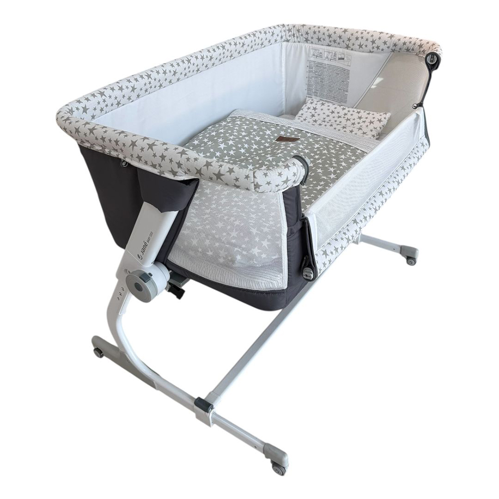 Jane Baby Side Co Sleeping With Bedding Star Grey