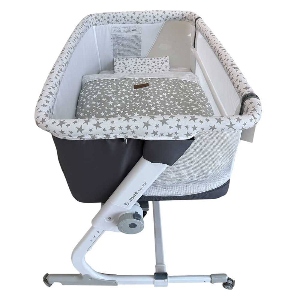Jane Baby Side Co Sleeping With Bedding Star Grey