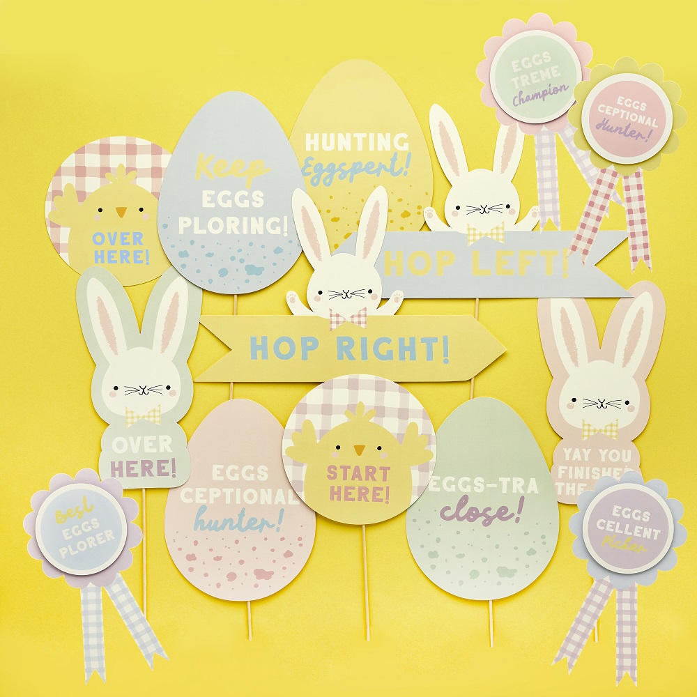 Party Magic - Easter Egg Hunt Signs & Rosettes Kit
