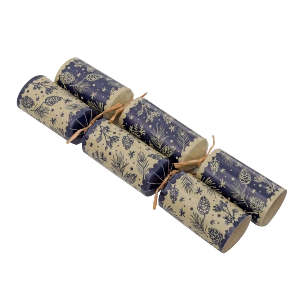 Tom Smith - TS Crackers - Pine Cone Forest Family FSC - Blue/Gold - 8 Pc Set - 12.5-Inch