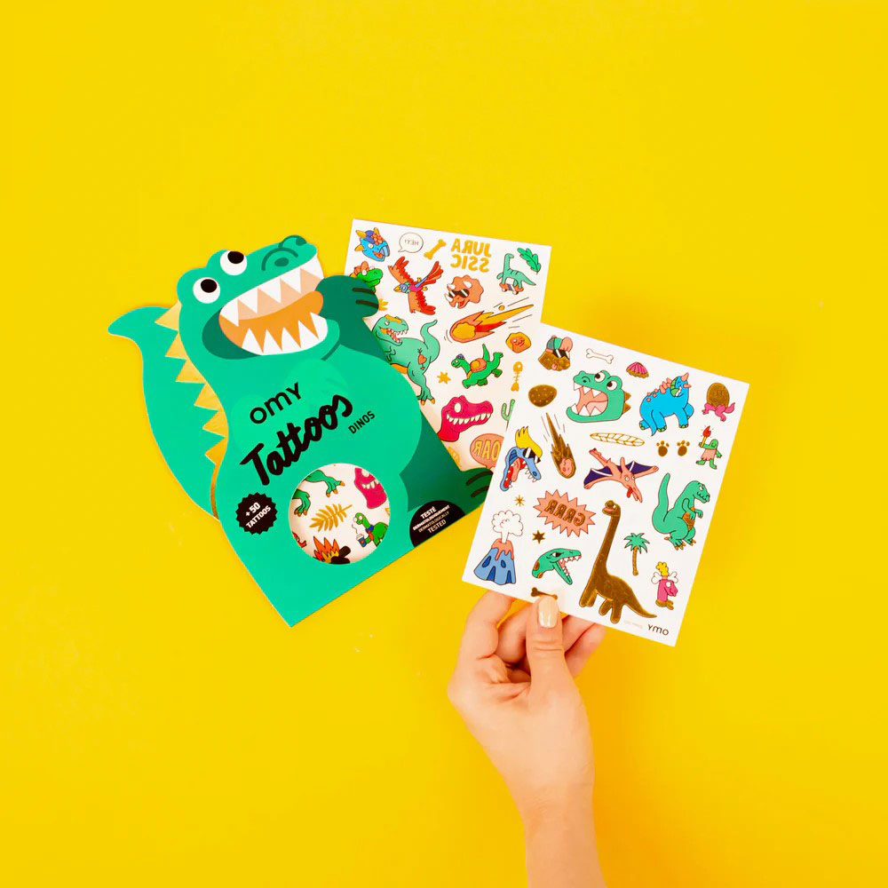 Omy - Dinos Temporary Tattoos - Green - 50pcs
