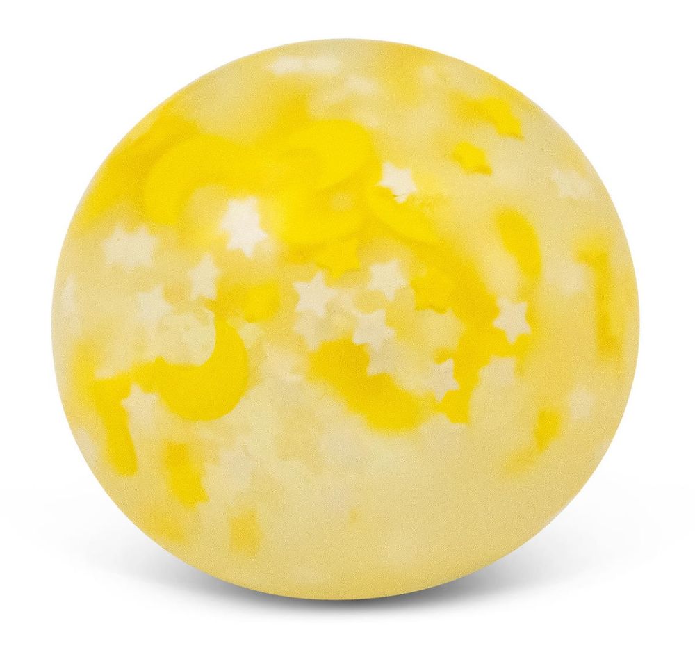 Tobar - Scrunchems Moons And Stars Glow In The Dark Squish Ball - Yellow