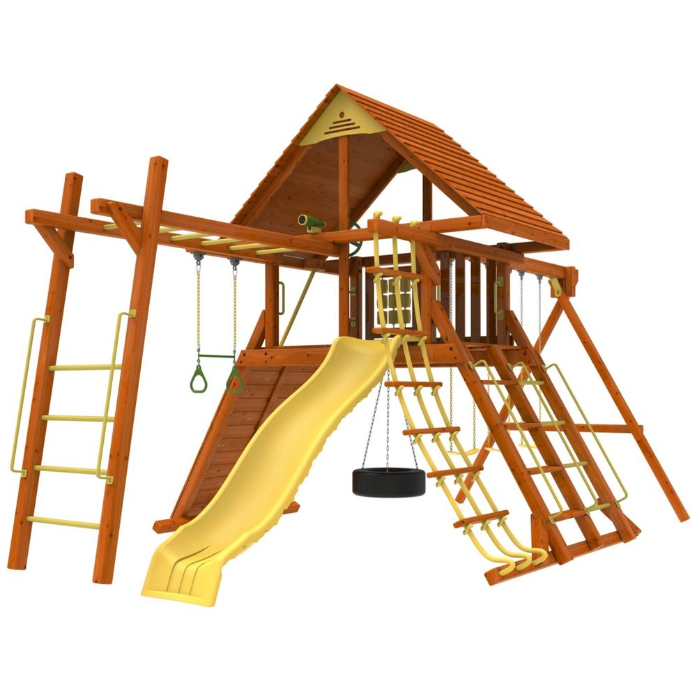 KIDDORO - Discovery Den Swing Set with Monkey Bars