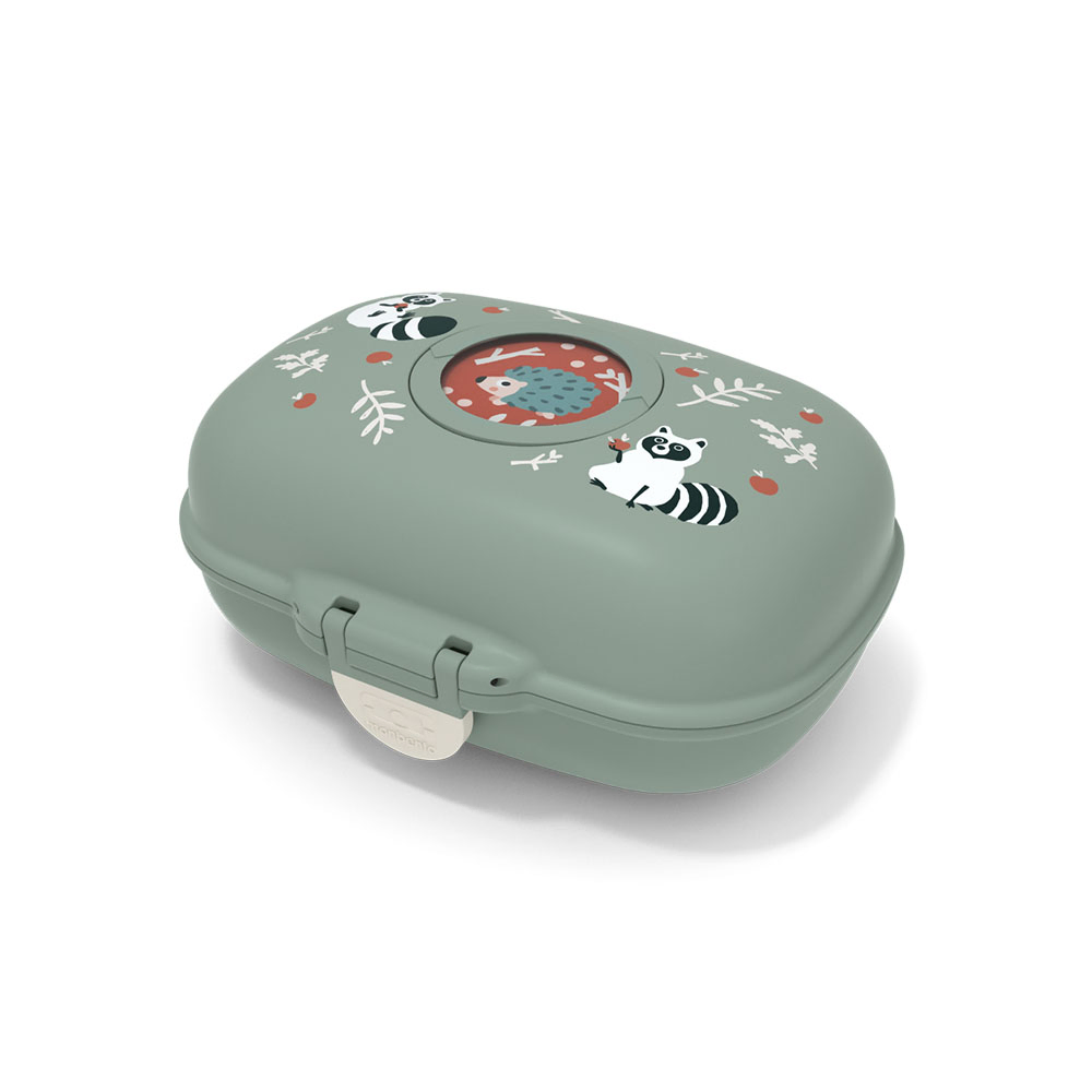 Monbento - Gram Snack Box - Green Raccoon