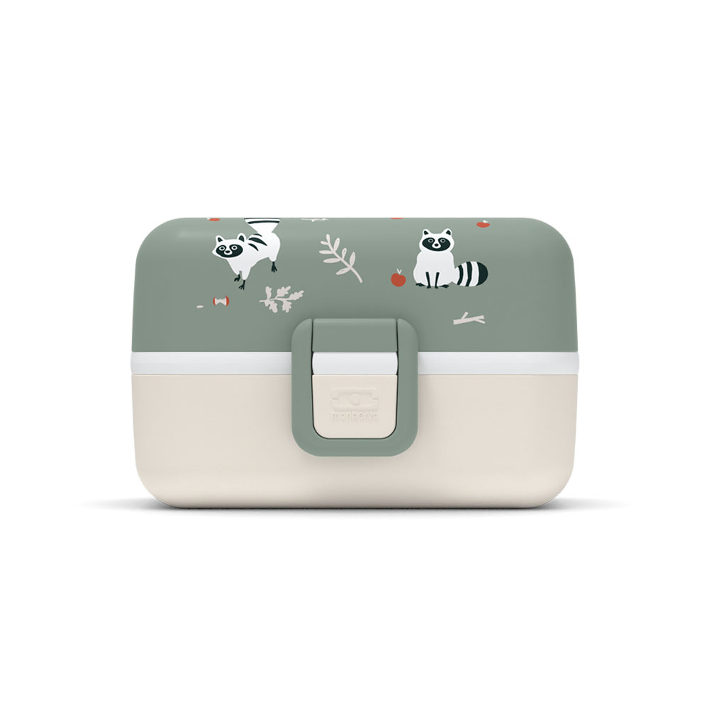 Monbento - Tresor Kids' Bento Box - Green Raccoon