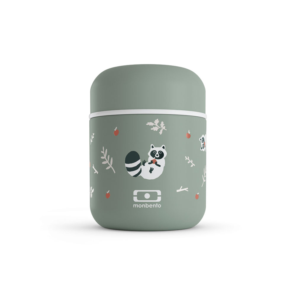 Monbento - Capsule Kids' Insulated Lunch Box - Green Raccoon