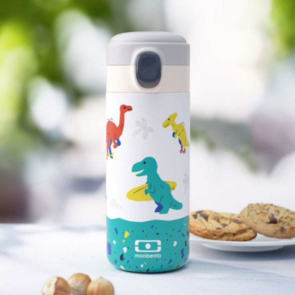 Monbento - Pop Kids Insulated Bottle - Blue Dino