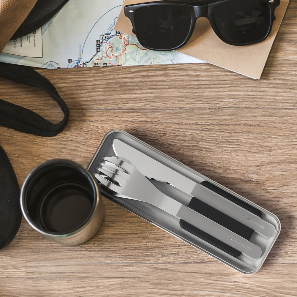 Monbento - Slim Box Cutlery Trio Set - Black