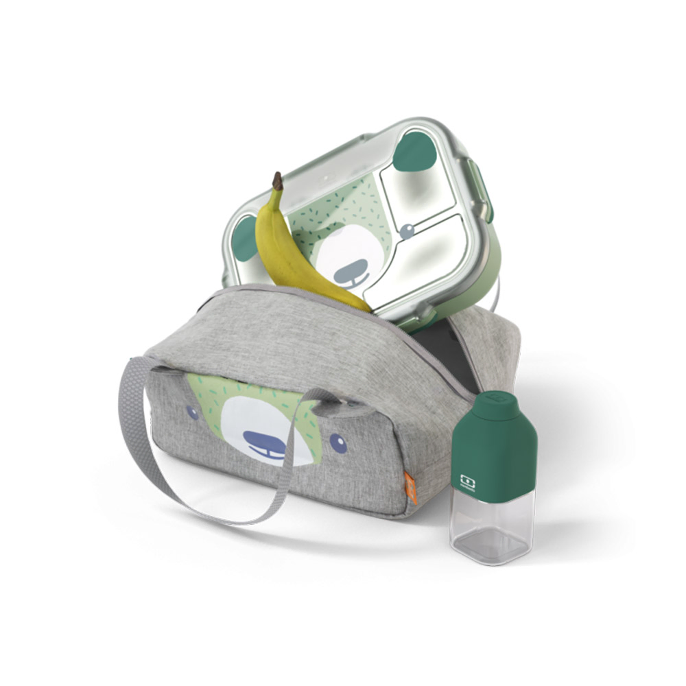 Monbento - Wonder Travel Insulated Lunch Bag - Green Bear