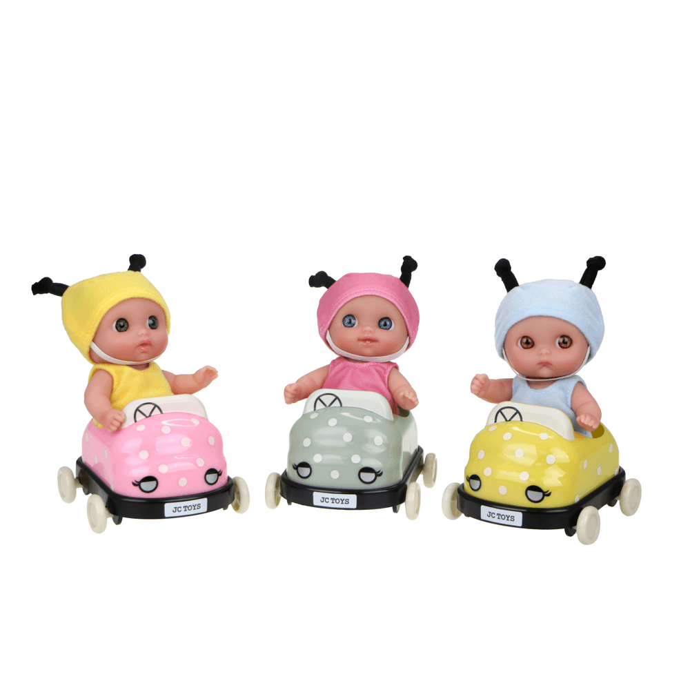 JC Toys - Lil Cutesies Baby Doll With Bugs Car - 5-Inch - Style May Vary