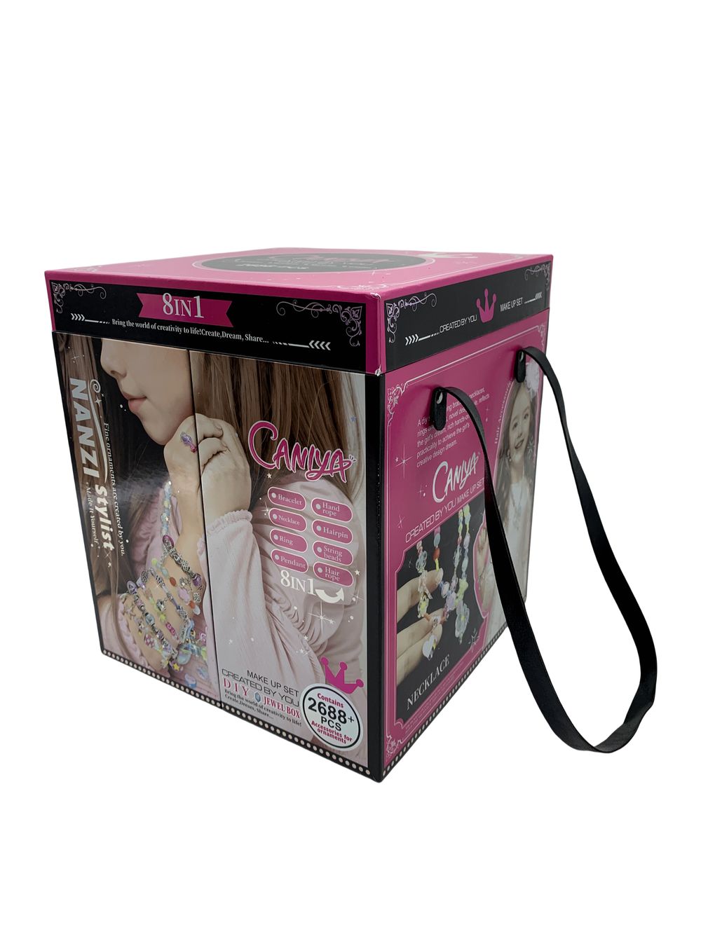 كانييا - مجموعة صناعة مجوهرات خرز 8 في 1 مع صندوق مجوهرات