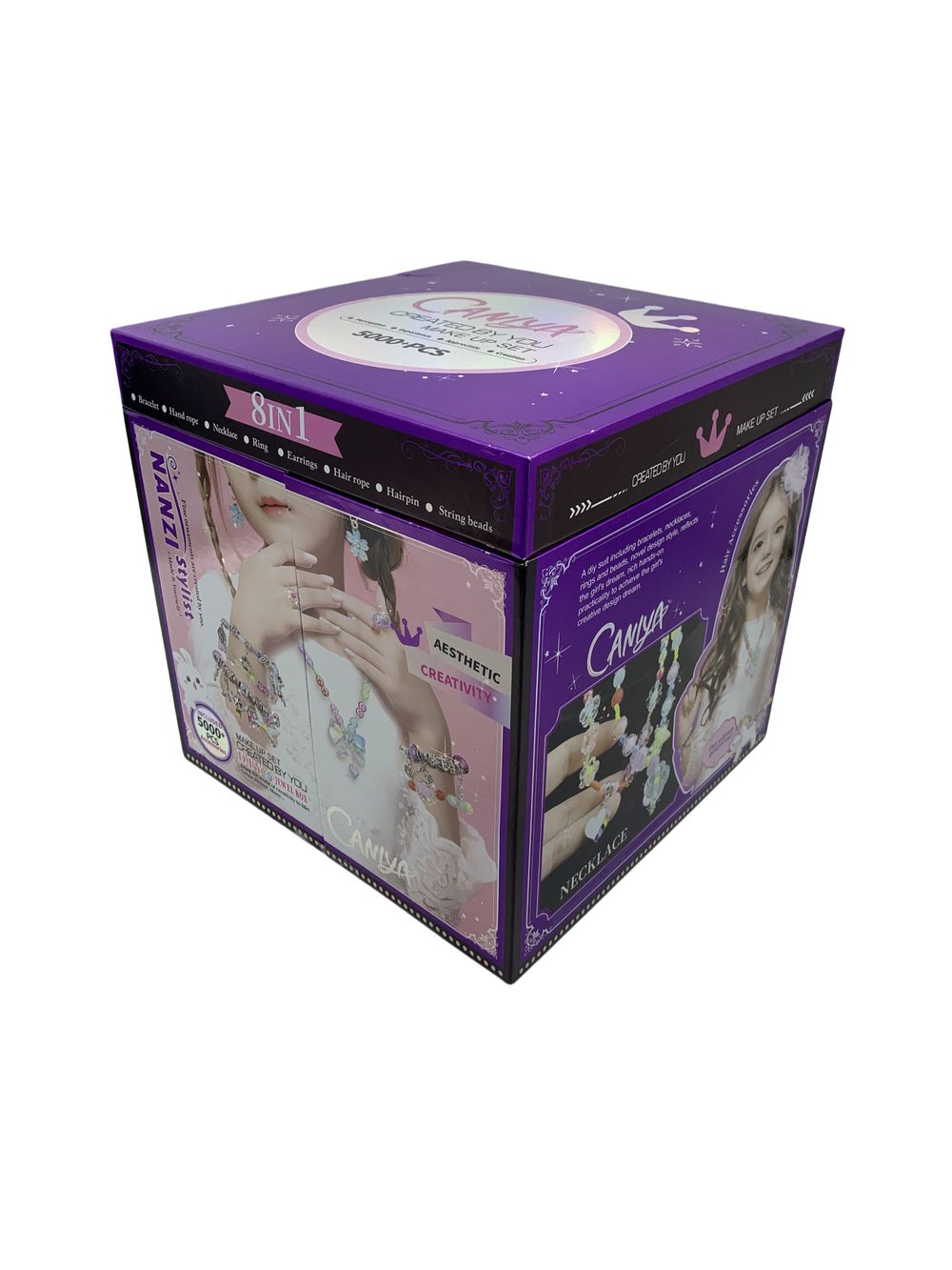 كانييا - مجموعة صناعة مجوهرات خرز 8 في 1 مع صندوق مجوهرات