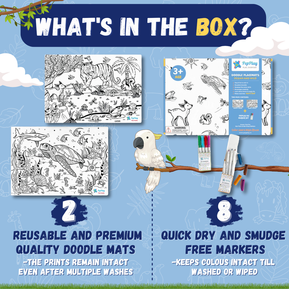 PepPlay - Doodle Placemats - Animal Series