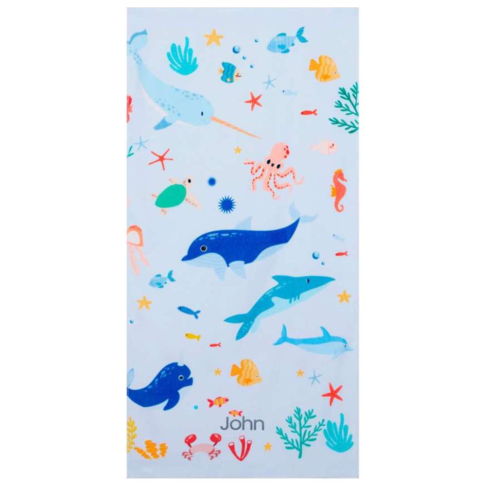 Little IA - Personalized Seaworld Towel - 140x70 cm