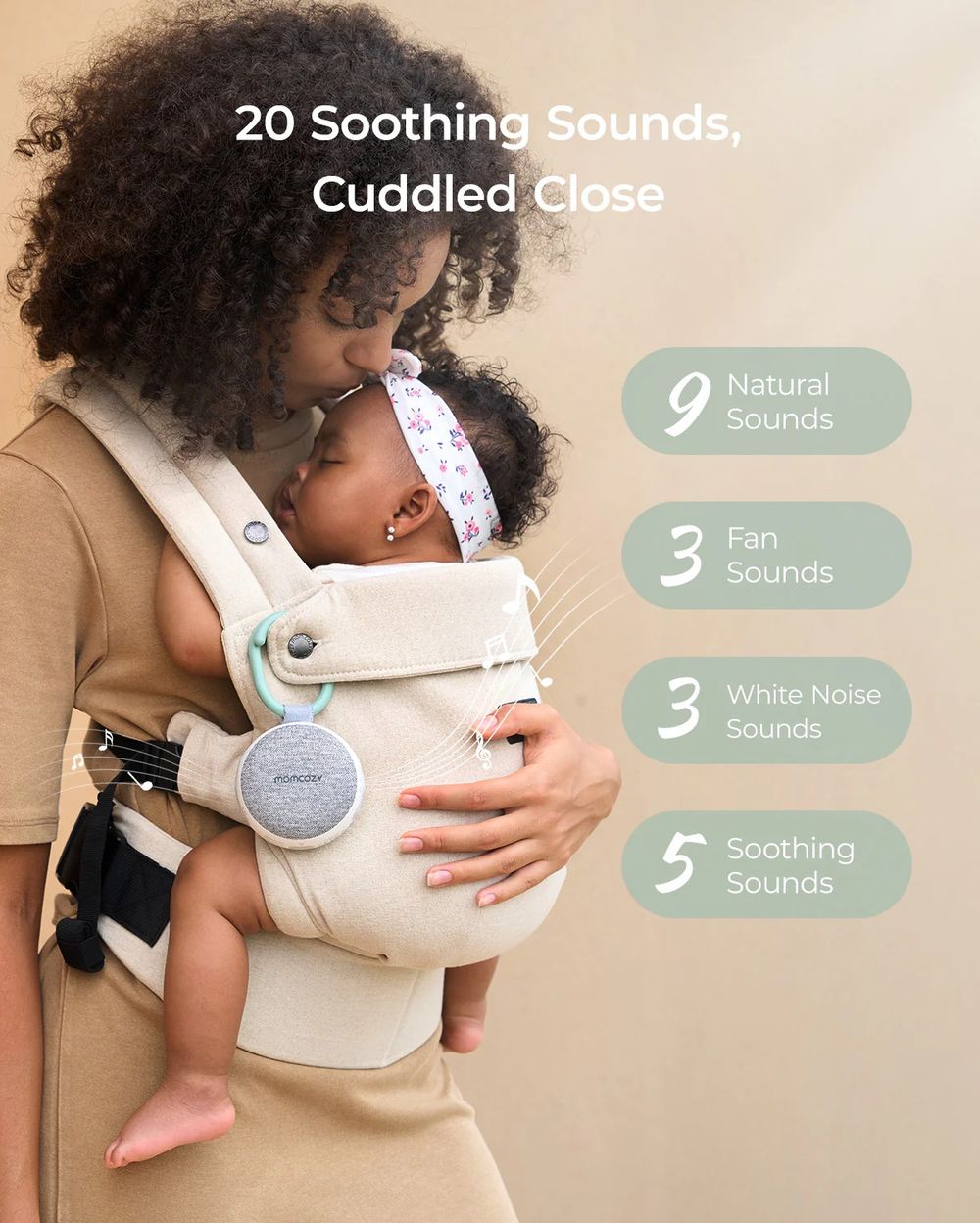 Momcozy - Portable Sound Machine - Sage Green/Grey