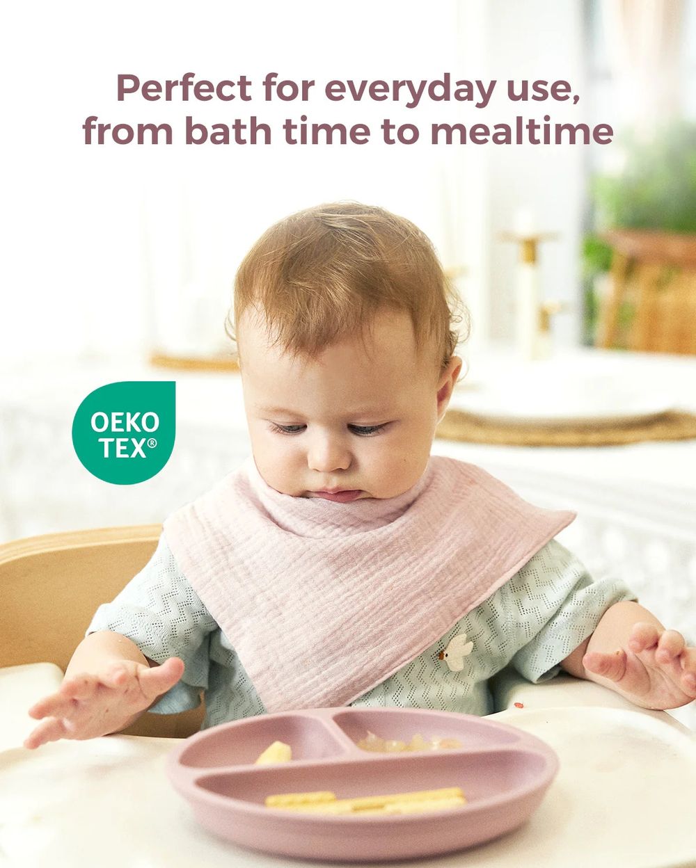 Momcozy - Baby Washcloths - Beige & Pink - 5 Pcs