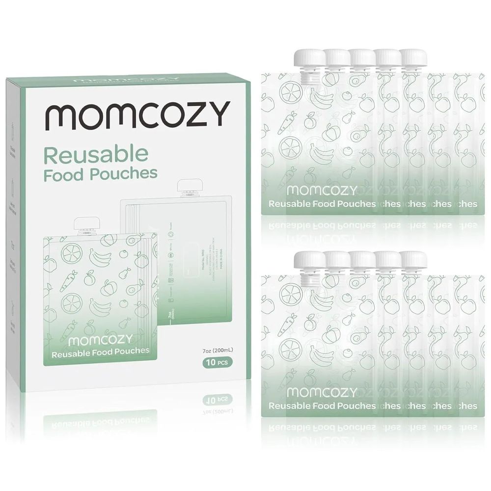 Momcozy - Reusable Baby Food Pouches - Pack Of 10 - 207 ml