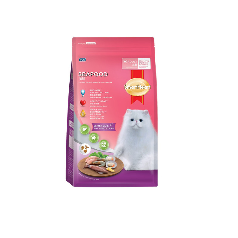 Smartheart - Adult Cat Dry Food Seafood - 1.2 Kg
