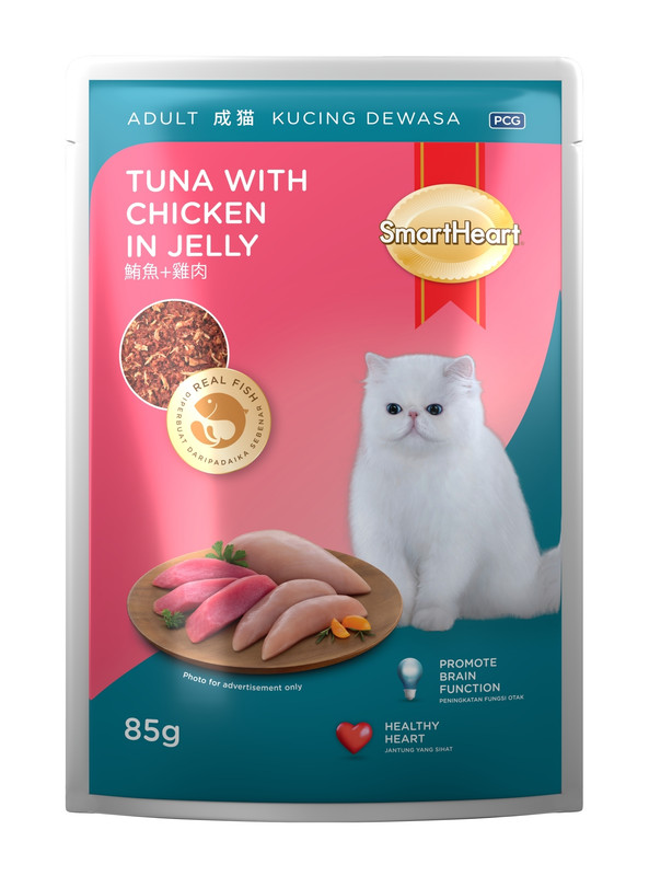 Smartheart - Pouch Adult Cat Wet Food Tuna With Chicken In Jelly - 85gm