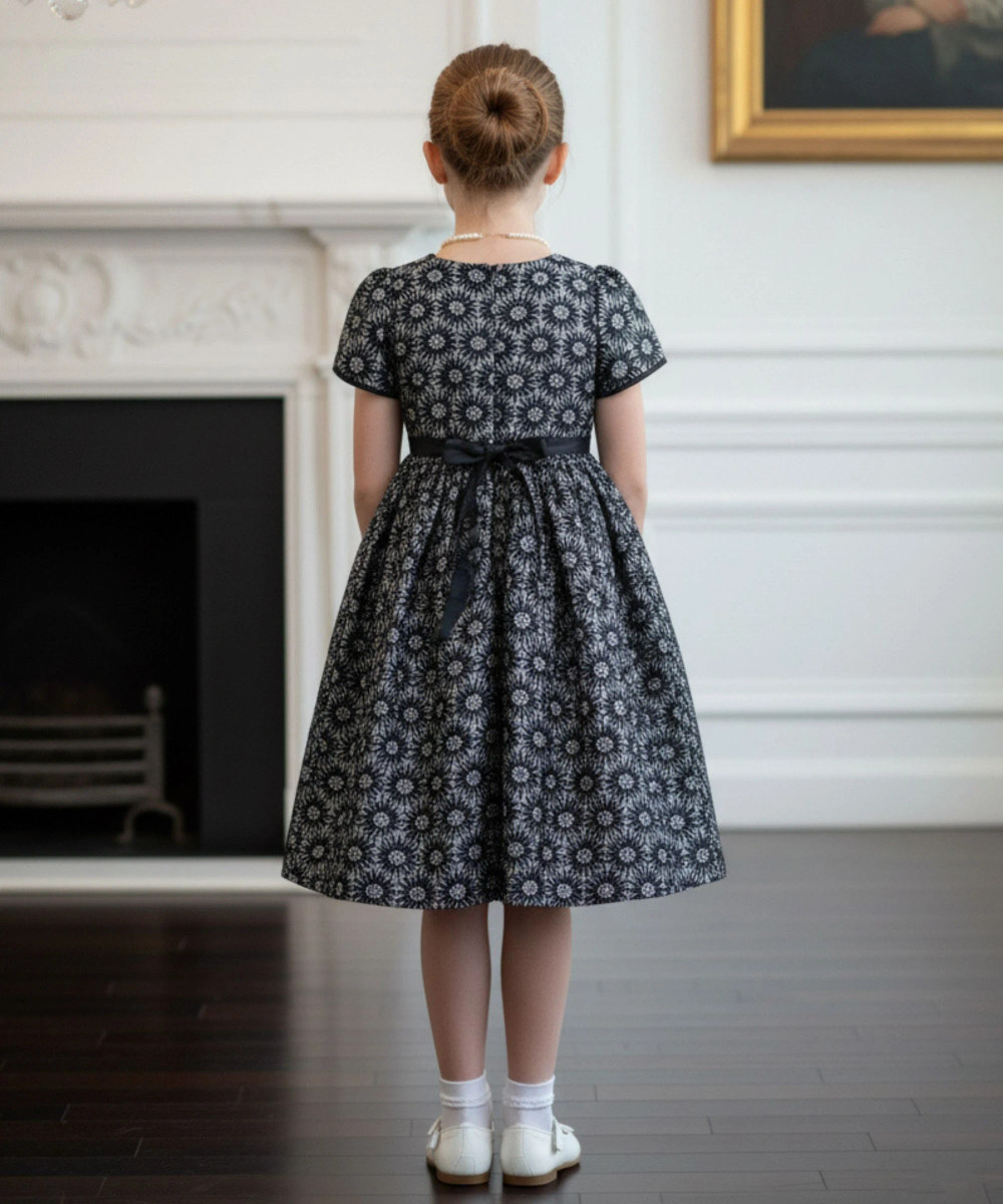 Le Crystal - Baby Girl's Embroidered Shimmer Party Dress - Black