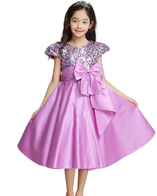 فستان حفلات للبنات من لي كريستال - بنفسجي