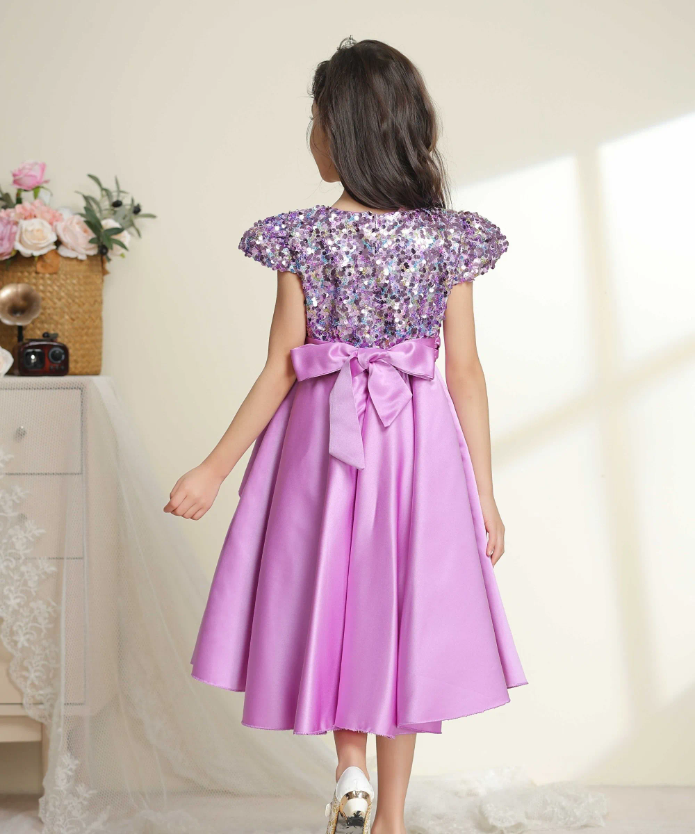 فستان حفلات للبنات من لي كريستال - بنفسجي