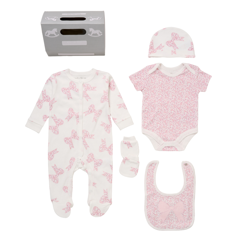 Rock a Bye Baby - Baby Girl 5 Pcs Hanging Gift Set - Pink