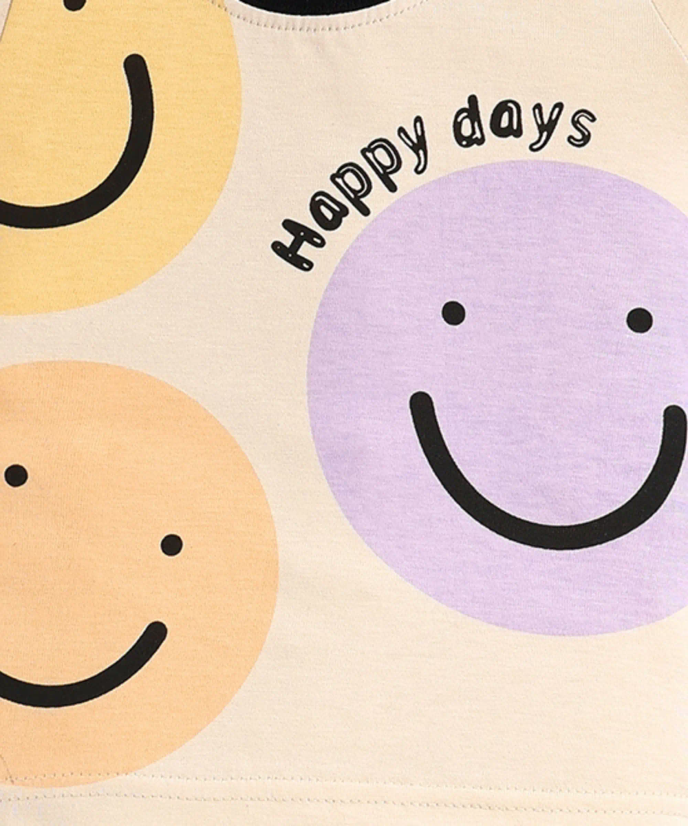 Smart Baby - 2pc-Set - Baby Boy' T-Shirt With Pant - Cream/Black