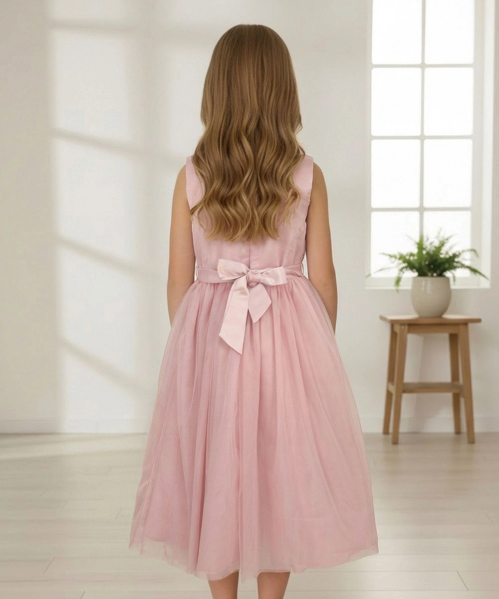 فستان حفلات للبنات من لي كريستال - وردي