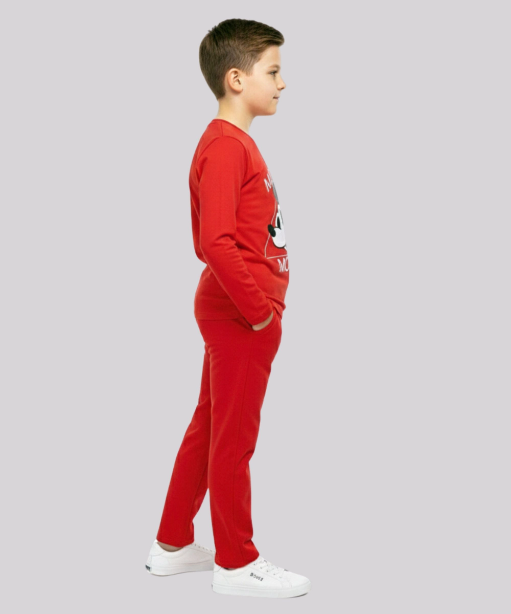 Mickey Mouse - 2pc-Set - Boy's Graphic T-Shirt & Pyjama Pants - Red