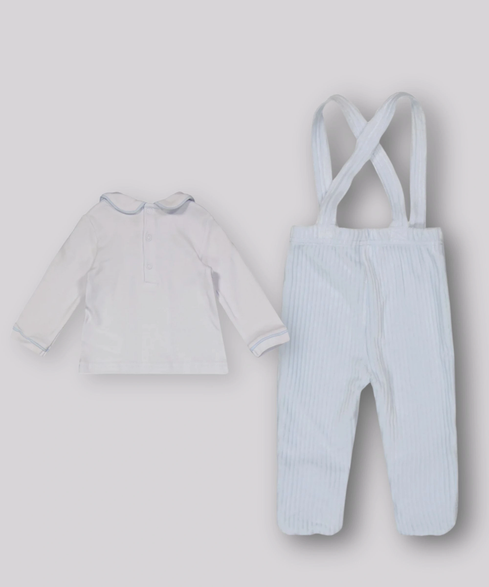 Rock a Bye Baby - Baby Boy's Top & Footed Dungaree - Blue