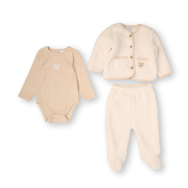 Rock a Bye Baby - Baby' Bodysuit, Jacket & Pant - Beige